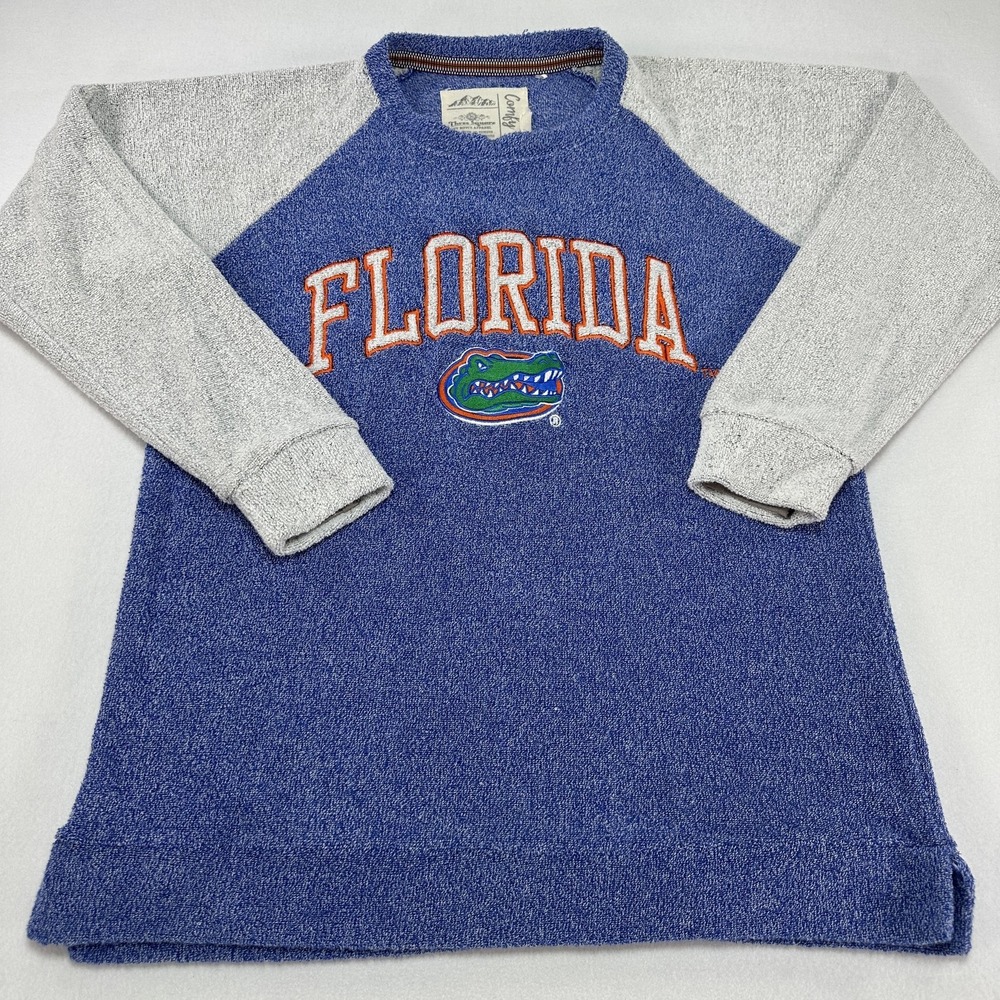 Florida Gators Sweatshirt Mens XL Blue NCAA Football Three Square Terry Cloth